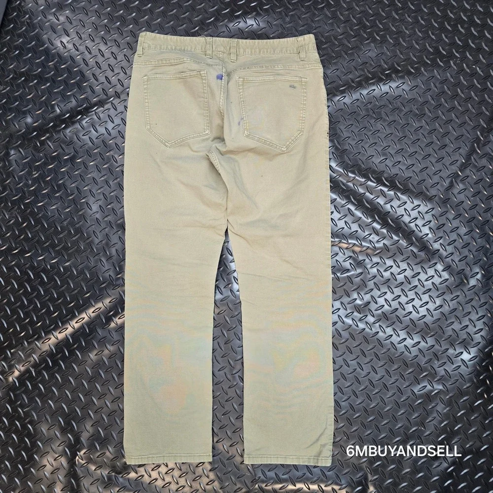 Stio Rivet Canvas Pants Mens 32S Khaki Tan Organic Cotton Stretch Outdoor 2335